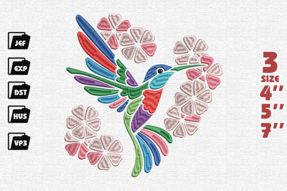 Review: Colorful Hummingbird Machine Embroidery