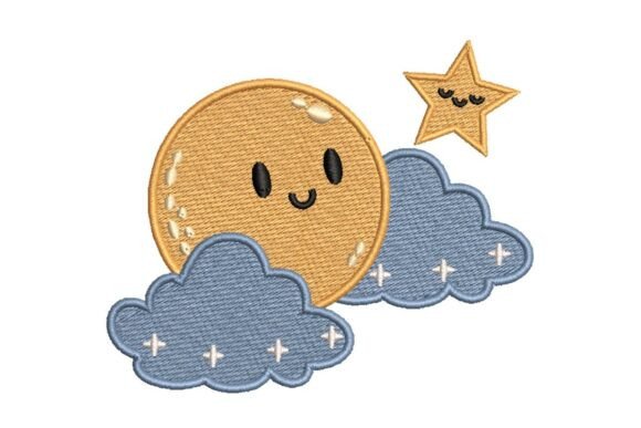 Review: Cute Smiling Moon Embroidery Design