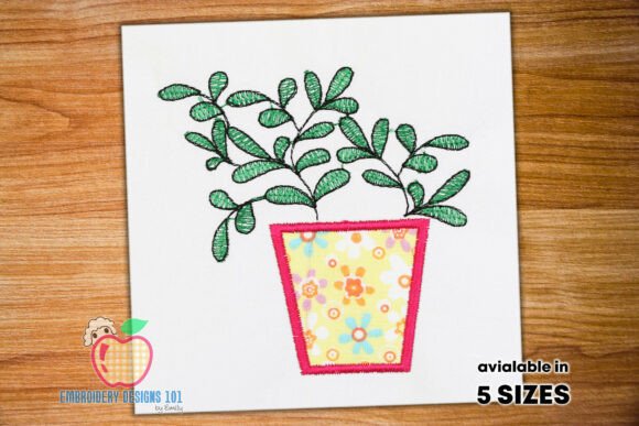 Review: Potted Green Plant Applique Embroidery