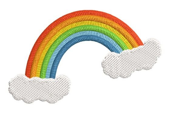 Review: Vibrant Rainbow with Clouds Embroidery Design