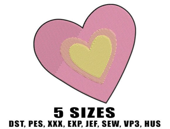 Reviewing Pink Kawaii Heart Embroidery Designs